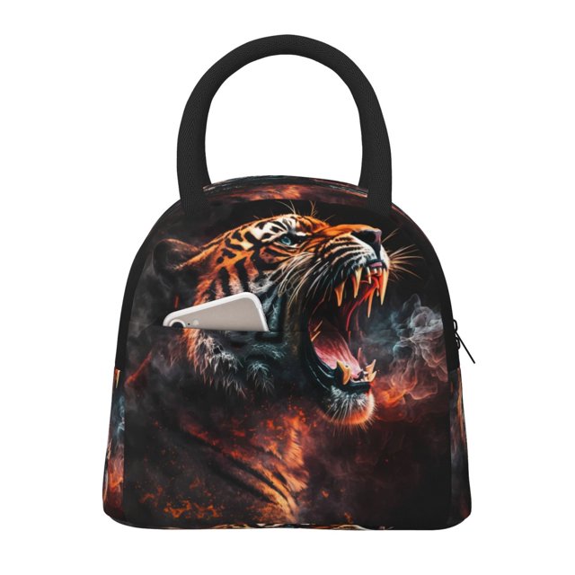 Easygdp Cool Tiger Bolsa de Almuerzo Insulada Grande, Forro de Aluminio, Diseño Espacioso, a Prueba de Fugas, Ideal para Trabajo, Picnics, Viajes y Actividades al Aire Libre