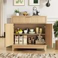 thumbnail image 3 of VEANERWOOD Sideboard Storage Cabinet with Doors and Shelves, Wooden Fluted Cabinet with Adjustable Shelves, Credenza Storage Cabinet for Kitchen, Living Room, 3 of 8