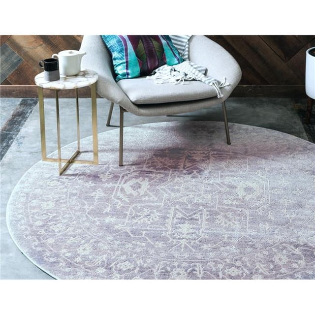 Unique Loom 3129966 6 x 6 ft. Olympia New Classical Round Rug, Purple