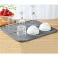 thumbnail image 4 of 2 Pack Large Dish Drying Mat,Bexikou Microfiber Absorbent Dish Drying Pad,17.72"x15.75" Dishes Drainer Mats for Countertop, Sink, Refrigerator or Dryer (Gray), 4 of 6