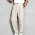 thumbnail image 5 of Abomasnow Men's Big and Tall Dressy Pants High Waist Straight Leg Pleated Stretch Pants Work Office Business Casual Trousers with Pockets, 5 of 5