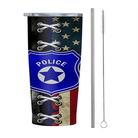 

Police Officer American flag 20oz Tumbler Insulated Stainless Steel Water Bottle Portable Travel Coffee Tea Mug Cup