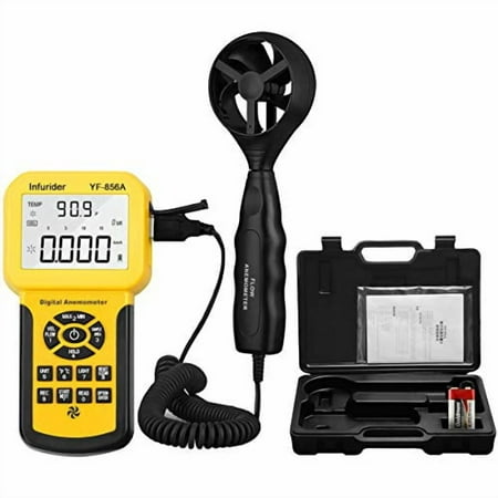 Anemometer, HVAC Digital Wind Speed Meter, CFM Handheld Wind Gauge for Measuring Wind Temperature Air Flow Velocity Volume Meter Backlight with PC Software 856A