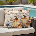 thumbnail image 2 of Outdoor Pillow Covers 18x18 Set of 2, Orange Grey Pumpkins Fall Waterproof Patio Throw Pillow Covers for Couch Sofa Chair, Vintage Thanksgiving Botanical Decorative Pillowcases for Throw Pillows, 2 of 9