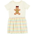 thumbnail image 3 of Inktastic Cute Gingerbread Girl with Red Plaid Bow Girls Toddler Dress, 3 of 5