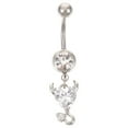 thumbnail image 3 of Pierced Belly Button Ring Pendant Navel Belly Ring Dangle Heart Belly Ring, 3 of 4