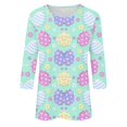 thumbnail image 5 of Outfmvch Cadeaux de Pâques Manches 3/4 Hauts pour Femmes T-Shirts Graphiques pour Femmes Polyester Spandex 1 Pce Vert Menthe m, 5 of 5
