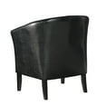 thumbnail image 4 of Stitched Wooden Club Chair with Faux Leather Upholstery, Black, 4 of 5