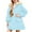 Light Blue, variant on Girls Winter Coats Windproof Heavyweight Hooded Lined Padded Mid Length Soft Cozy Winter Warm Outerwear Girls Fall Jacket
