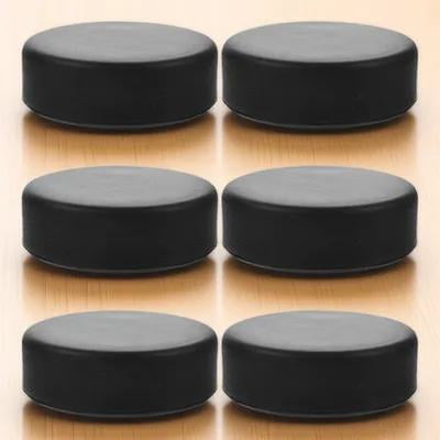 UEETEK Bulk Ice Hockey Pucks Black PU Foam Rubber 6Pcs for Teams