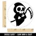 thumbnail image 2 of Cute Grim Reaper Death Halloween Self-Inking Rubber Stamp Ink Stamper - Green Ink - Small 3/4 Inch, 2 of 7