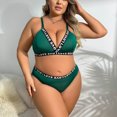 thumbnail image 2 of Levmjia Womens Lace Lingerie Set Plus Size Bow Wireless Solid Color Adjustable Spaghetti Strap V Neck Bra And High Waist Panty Suit Honeymoon Bedroom, 2 of 7