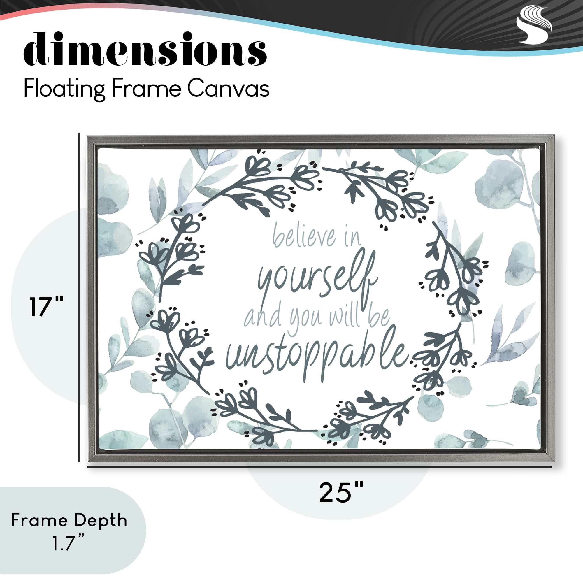 Stupell Industries You Will Be Unstoppable Gray Framed Floater Canvas Wall Art, design by Kim Allen