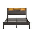 thumbnail image 6 of Full Size Bed Frame with Storage Headboard & USB Charging Station, Metal Platform Bed with Built-In Bookshelf, Underbed Storage Space, Noise-Free Design, Quick Assembly, No Box Spring Required, Black, 6 of 8