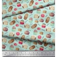 thumbnail image 3 of Soimoi Green Cotton Duck Fabric Text & Cupcakes Food Print Sewing Fabric Yard 42 Inch Wide, 3 of 3
