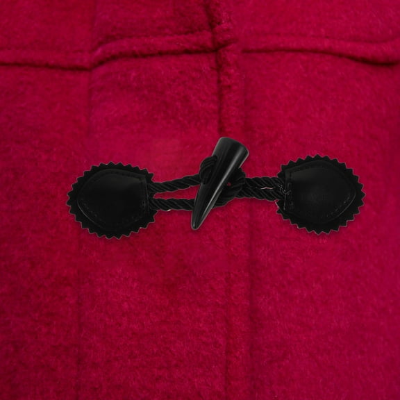 LEORX 4Pairs Black Resin Horn Toggle Button Coat Accessories for Secure Closure and Elegant Decoration