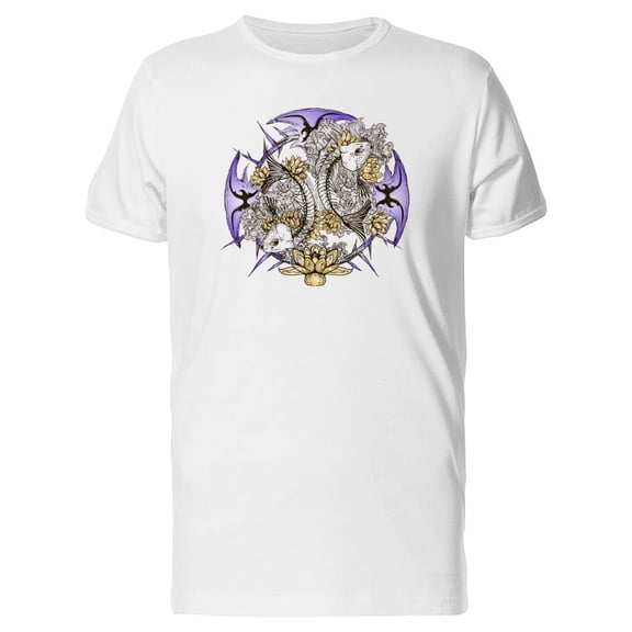 Colorful Fish Skeletons Design Tee Men's -Image by Shutterstock