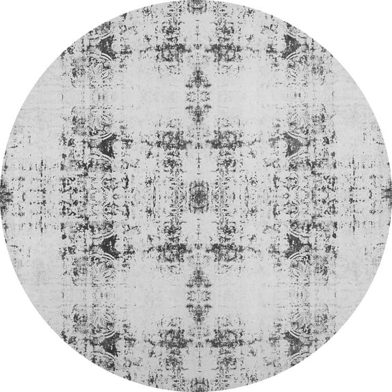 Ahgly Company Indoor Round Solid Gray Modern Area Rugs, 3' Round