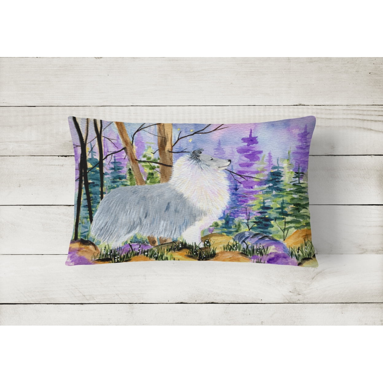 Sheltie Decorative Canvas Fabric Pillow