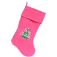 thumbnail image 1 of Scribbled Merry Christmas Screen Print 18 Inch Velvet Christmas Stocking Pink, 1 of 2