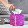 thumbnail image 6 of Gukieu Purple Glitter Print Leather Tissue Box, PVC Waterproof Velcro Opening and Closing Square Tissue Box Holder, Suitable for Home and Office Decoration, 6 of 7