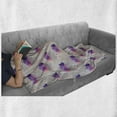 thumbnail image 6 of Geometric Soft Flannel Fleece Blanket, Retro Triangle Pattern Geometric Art Mosaic Rain Drops on Polka Dots Print, Cozy Plush for Indoor and Outdoor Use, 70" x 90", Purple Grey Pink, by Ambesonne, 6 of 6