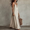 thumbnail image 5 of Maxi Dresses for Women Summer Sleeveless Spaghetti Strap Scoop Neck Casual Beach Long Cami Lounge Dress XL, 5 of 5