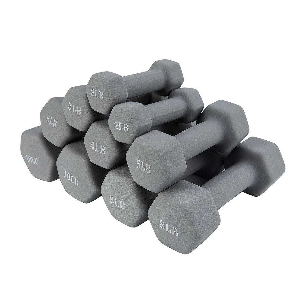 Wehilion 2PCS Barbell 10lb Neoprene Dipped Dumbbell,Hand Weights for