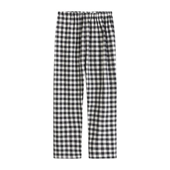 LOVZFMLL Women's Pajama Pants Gingham Plaid Casual Lounge Pants Soft Comfy Sleep Bottoms Full Length Loungewear Trouser