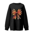 thumbnail image 4 of Fiaer Thanksgiving Womens Sweatshirts Leaf Graphic Plus Size Pullover Long Sleeve Crew Neck Fashion Comfort Tops Black L, 4 of 4