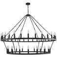 thumbnail image 7 of bokifol 58" Black Chandelier Wagon Wheel,2 Tier 48-Light,Farmhouse Industrial Chandelier Rustic Pendant Light Fixture Extra Large for High Ceilings,Living Room Foyer, 7 of 7