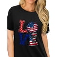 thumbnail image 2 of XXLvision Women LOVE American Flag Print Short Sleeve Round Neck Casual Top T-Shirt, 2 of 4
