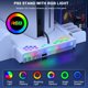 thumbnail image 3 of Estación de refrigeración con controlador de carga para PS5 y Slim, soporte RGB vertical, base para accesorios de juego con soporte para auriculares y 14 ranuras para juegos, 3 of 7
