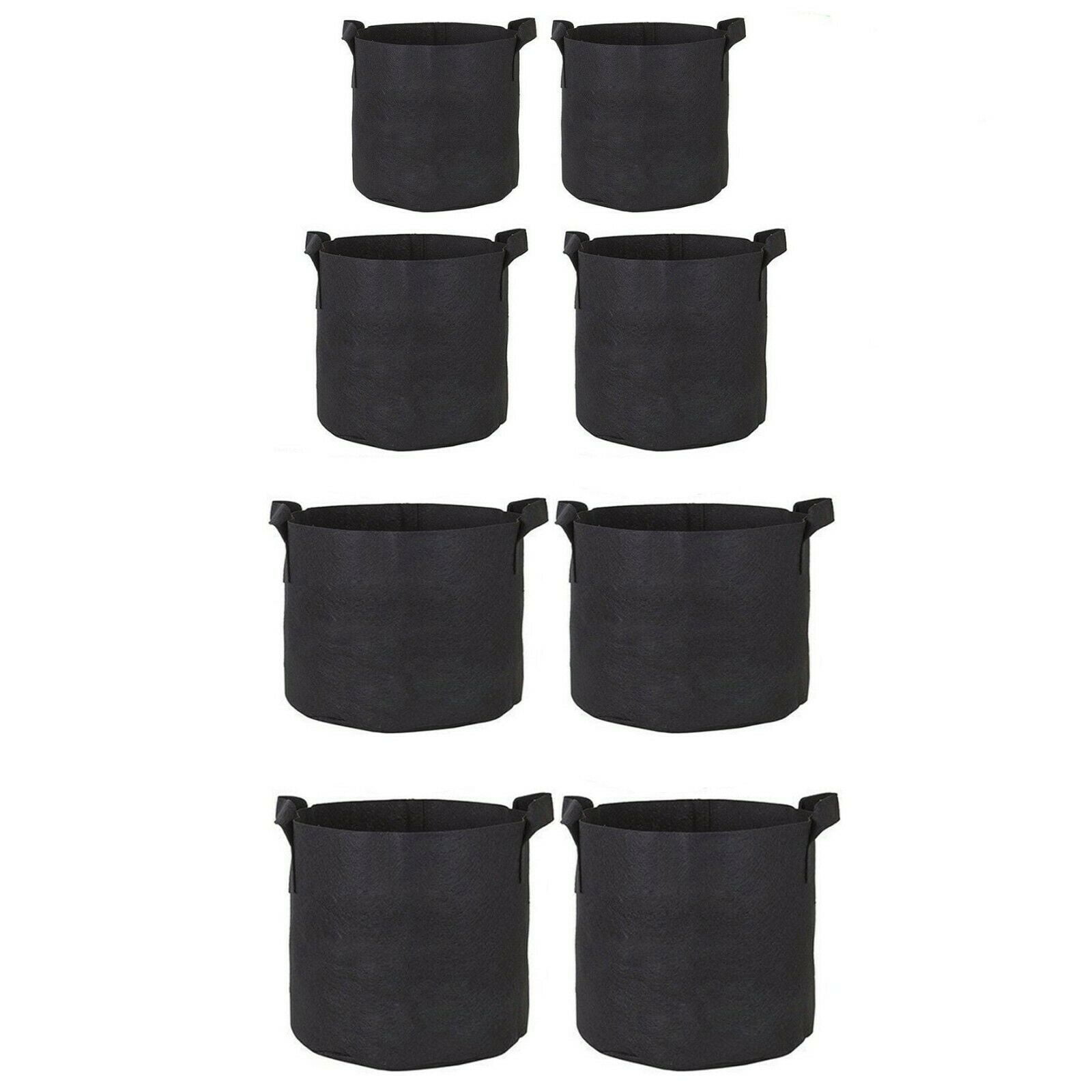 8 pcs Pack Black Fabric Grow Pots Breathable Plant Bags Smart Plant with handle 8 pcs Pack Black Fabric Grow Pots Breathable Plant Bags Smart Plant with handle