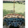thumbnail image 3 of Navy Blue Brown Table Cloth Round Tablecloth, Rustic Farmhouse Dog Paw Vintage Waterproof Wrinkleproof Table Cover with Umbrella Hole and Zipper for Party/Dining/Patio/Wedding 54 Inch, 3 of 9