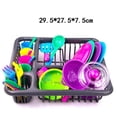 thumbnail image 4 of Kitchen Toy Tableware 28pcs Simulation Dishware with Bowl Drainer Basket Spoon Dollhouse Accs Pretend for Play Toy Girl, 4 of 9