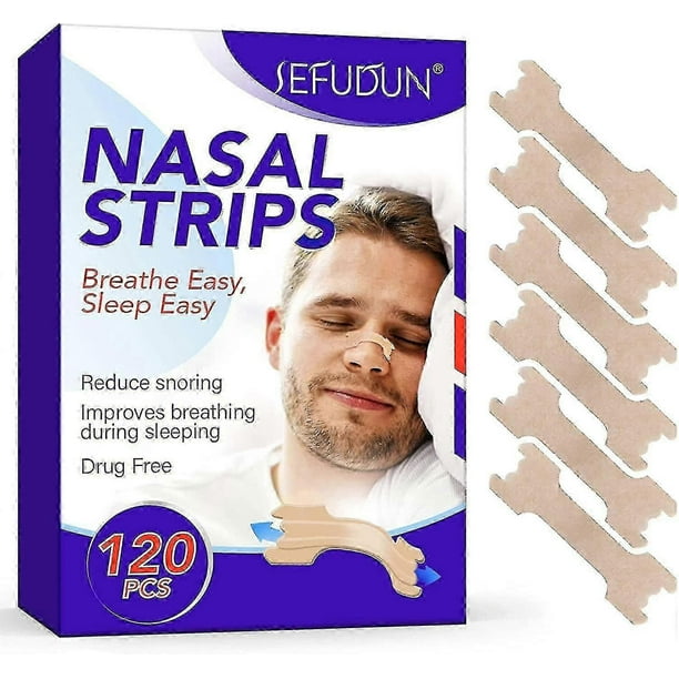 120pcs Nasal Strips, Drugfree Nose Strips For Breathing, Relieves Nasal Congestion Reduce Snoring Improves Sleep