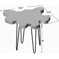 thumbnail image 3 of Natural Teak Live Edge Coffee Table 31.5" x 31.5" x 21" with Hairpin Legs Rustic Side Table for Living Room Bedroom Sturdy Real Wood End Table, Easy to Assemble, 3 of 9