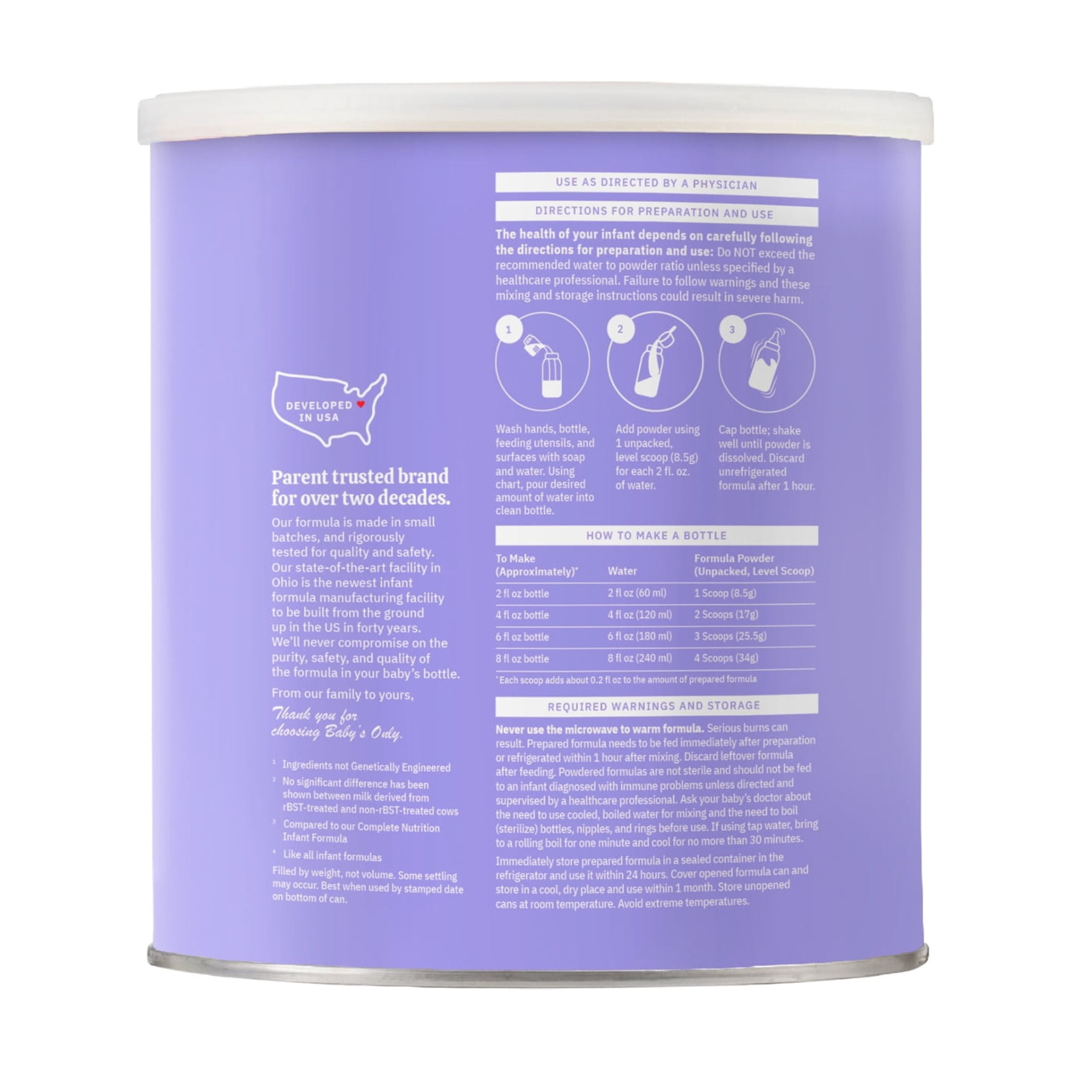 (2 pack) Baby's Only Organic - Infant Formula Organic 2 Supplement Iron - 21 Ounces