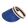 thumbnail image 2 of Straw Sun Visor Hat for Women Summer UV Protection Wide Brim Ponytail Straw Beach Cap Women's Style Golf Cap, 2 of 7