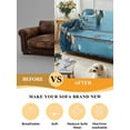 thumbnail image 5 of Farmhouse Wooden Grain Couch Cover, Vintage Shabby Chic Flower Blue Sofa Cover Blanket for 2 Seat Cushion, Sectional Sofa Slipcover Furniture Protector for Living Room Bedroom 71''x102'', 5 of 9