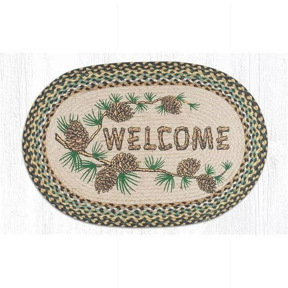 Capitol Importing 65-051WP 20 x 30 in. Jute Oval Welcome Patch