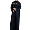 thumbnail image 5 of KIHOUT Clearance Men's and Big Men's Long Sleeve Shirt Standing Neck Pocket Long Shirt Muslim Robe Arab Middle Robe Long Style Embroidered, 5 of 9