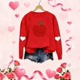 thumbnail image 5 of Sweatshirt for Women Casual Loose Valentines Day Printed Pullover Blouse Long Sleeved Crew Neck Comfortable Women Tops, 5 of 6