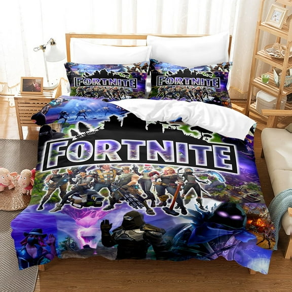 Fortnite Bedding Sets Twin Queen King Size Game Printed Bed Set 3Pcs Duvet Cover Bedroom Decor for Boys Girls Adult Gift 1Comforter 2 Pillowcases