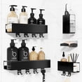thumbnail image 1 of Juego de 5 Estantes Organizador Regadera para Baño, Estante de Ducha Adhesivos Sin Taladros con Ganchos, Repisas para Baño de Acero Inoxidable con Soportes para Cepillo,Jabonera,Almacenamiento, 1 of 9
