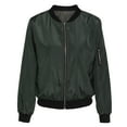 thumbnail image 6 of Uooqdmx Jackets for Women Bomber Jacket Women Autumn Zipper Cardigan New Solid Color Short Fashion Jacket Fall Jacket Green 2XL, 6 of 8