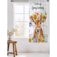 thumbnail image 3 of Sheer Curtains 63 Inch Length, Spring Cow Semi Sheer Curtains Light Filtering Window Treatment, Summer Sunflower Botanical Vintage Privacy Voile Drapes for Living Room Bedroom 52x63 Inch, 3 of 7