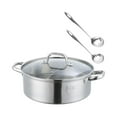 thumbnail image 3 of Olla caliente Shabu Shabu con tapas, utensilios de cocina, utensilios de cocina japoneses de doble cara con cucharas para cocina de restaurante , 28cm perfecl Ollas Calientes Divididas, 3 of 8