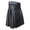 #0239-Black, variant on Ceisia Men Solid PU Leather Pleated Kilt Scottish Festival Casual Mini Skirt With Adjustable Belt Black XXXL Gift
